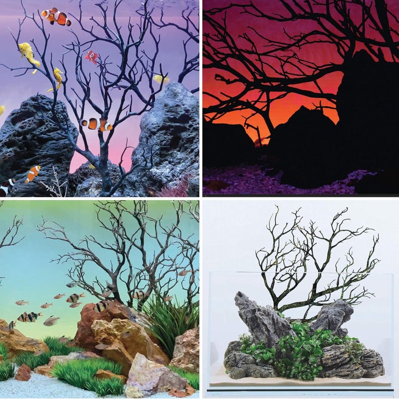 Current USA Dark River Brown Manzanita Branch 22-inch Tall with Weighted Base | Tree Branches Molded Aquarium Decor Decoration Fake Artificial Fish Tank Ornament for Freshwater or Saltwater (7394) - Image 5